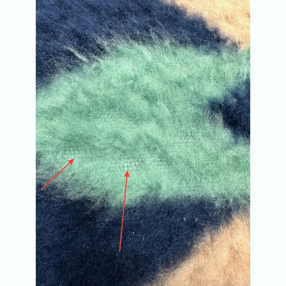 Vintage 90s Biederlack Southwestern Aztec Fleece Throw Blanket 57